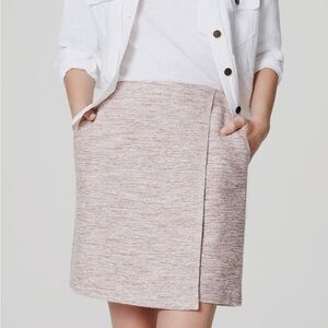 Loft Pink Tweed Wrap Skirt